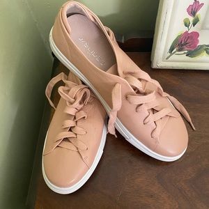 J/Slides J Slides NYC Pale Pink Leather Platform Sneakers